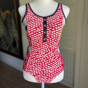 Lime Ricki Retro Print Swimsuit